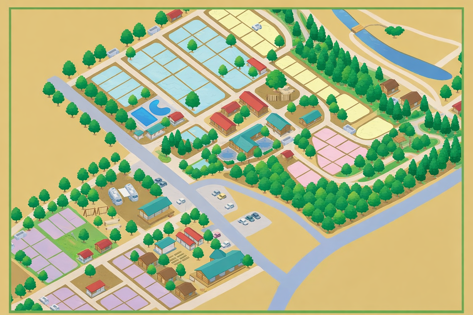 有野実苑オートキャンプ場 場内マップ
